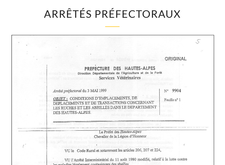 Arrétés préfectoraux